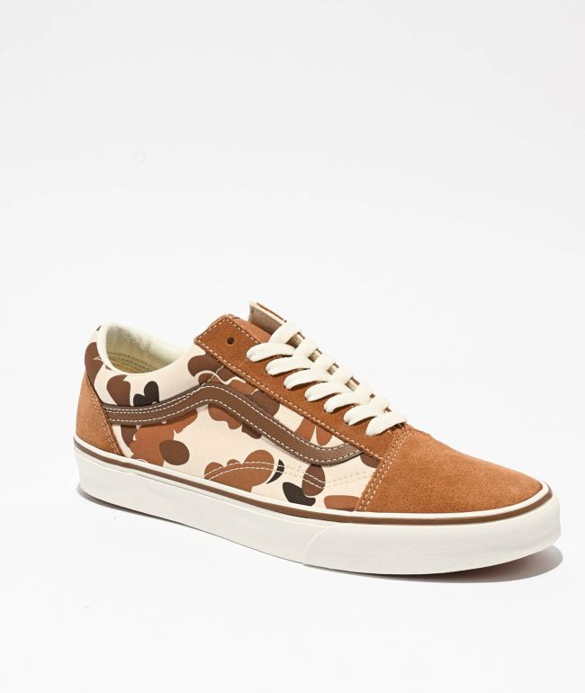 Vans Old Skool Tan & Camo Skate Shoes - Vans