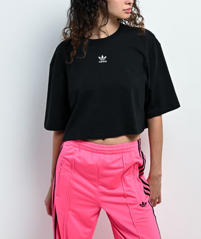 adidas Originals Essentials Black Boxy Crop T-Shirt - adidas