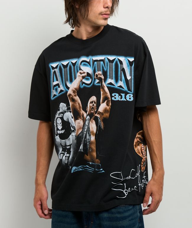 WWE Stone Cold Wrap Black T-Shirt - WWE