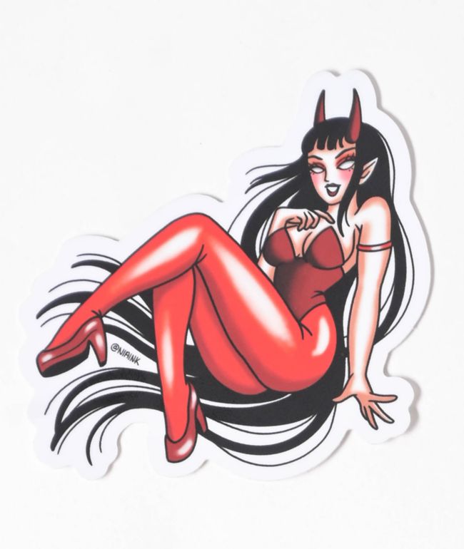 Nia Ink Demon Pinup Sticker - 