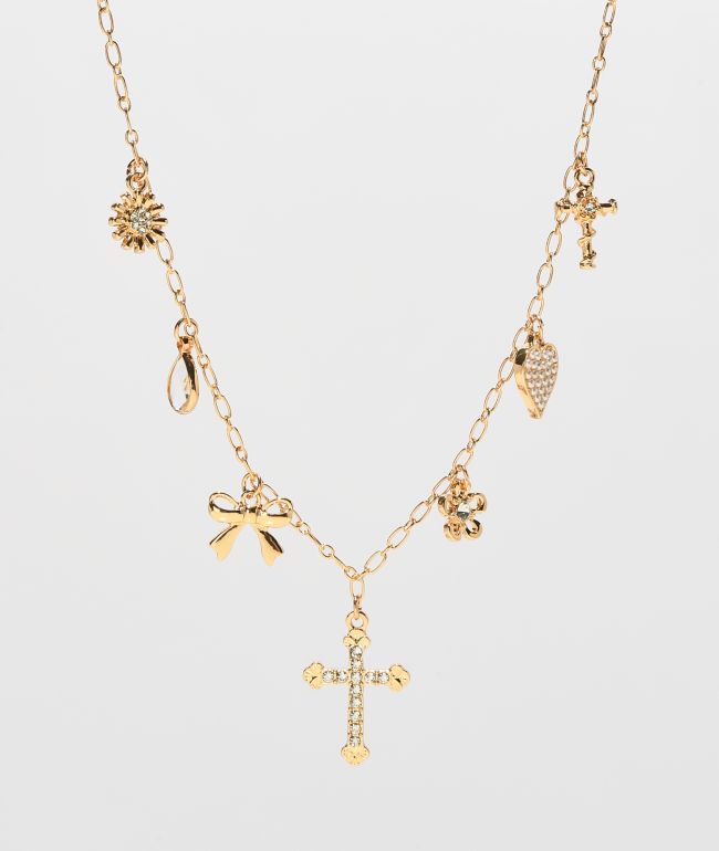 Fantas Eyes Charm Gold Necklace - FANTAS EYES INC