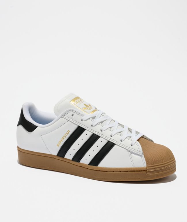 adidas Superstar ADV White & Black Skate Shoes | Zumiez
