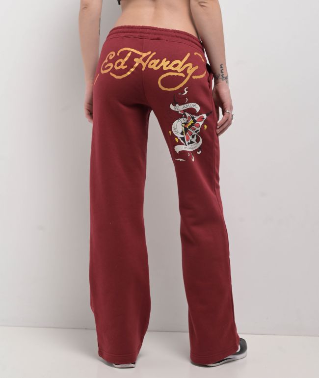 Ed Hardy★Flower Skulls Powder Blue スウェットパンツ Ed Hardy Flower Skulls Powder Blue Sweatpants | Zumiez