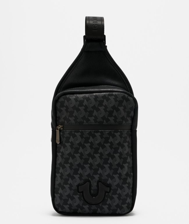 True Religion Horseshoe Monogram Black Crossbody Bag - True Religion