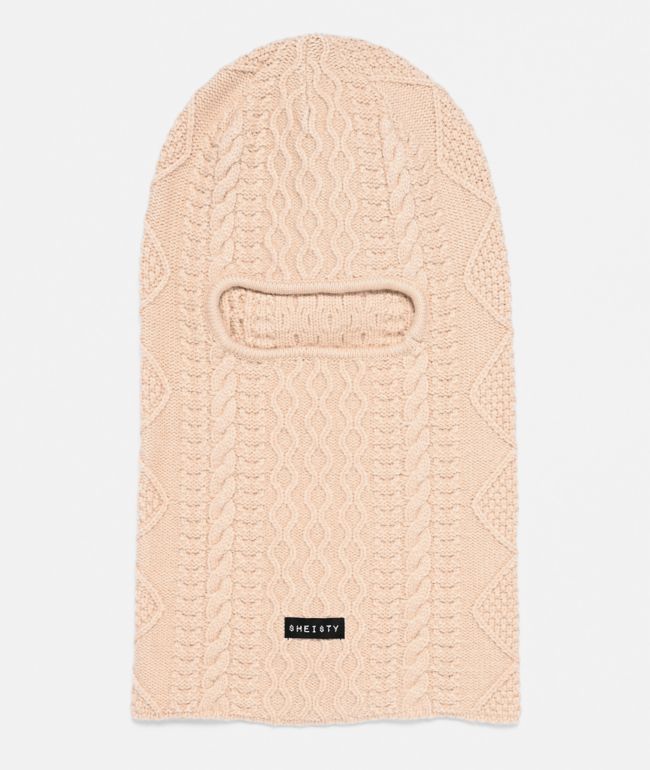 Sheisty Cable Knit Natural Balaclava - $hei$ty