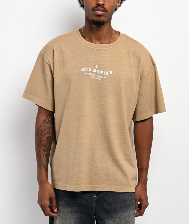 40s & Shorties Wavy General Khaki Boxy T-Shirt - 40s & Shorties
