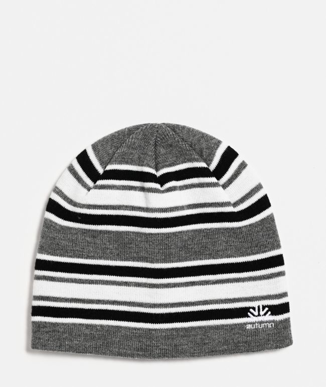 Autumn Warp Grey Stripe Skully Beanie - Autumn