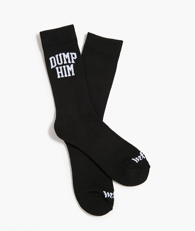 Married To The Mob Dump Him Black Crew Socks - Married To The Mob