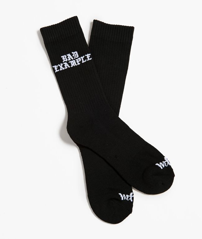 Married To The Mob Bad Example Black Crew Socks - Married To The Mob