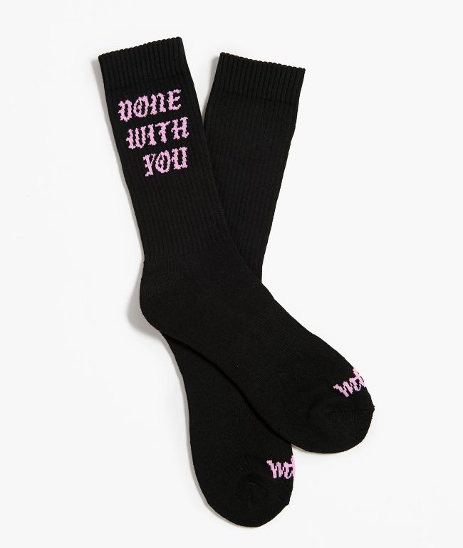 Married To The Mob Done With You Black Crew Socks - Married To The Mob