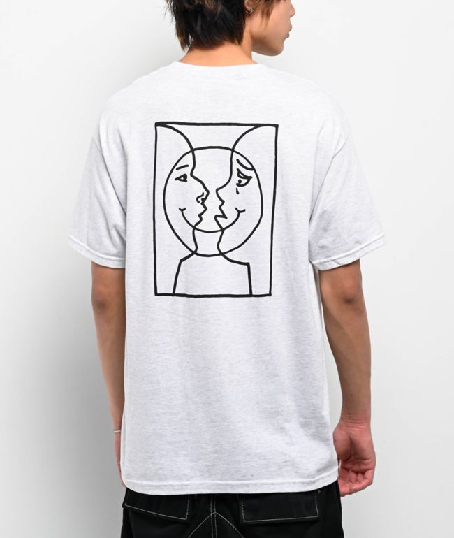 Krooked Moonsmile Raw White T-Shirt - Krooked Skateboards