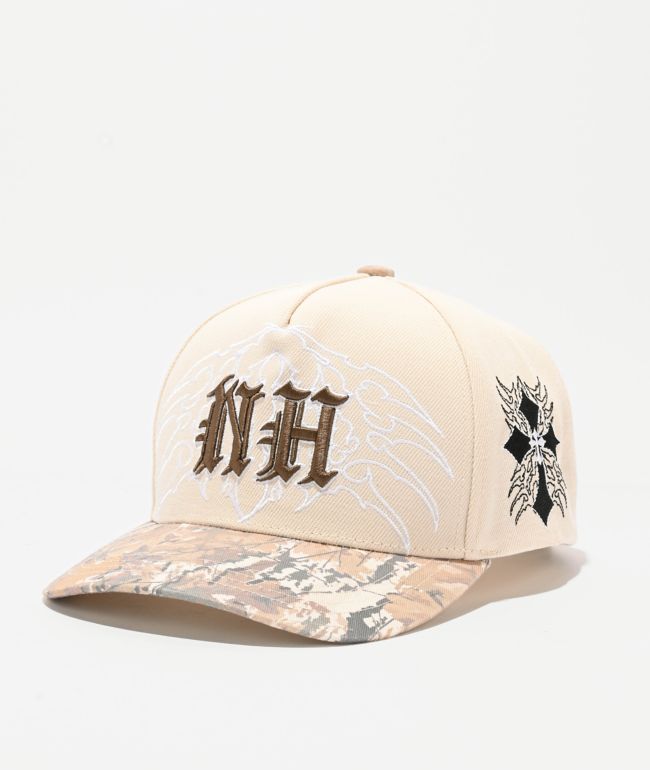 Ninth Hall A Frame Cross Natural & Camo Snapback Hat - Ninth Hall