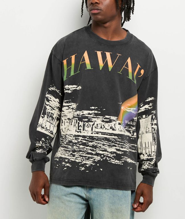 Dravus Waikiki Vintage Black Long Sleeve T-Shirt - Dravus