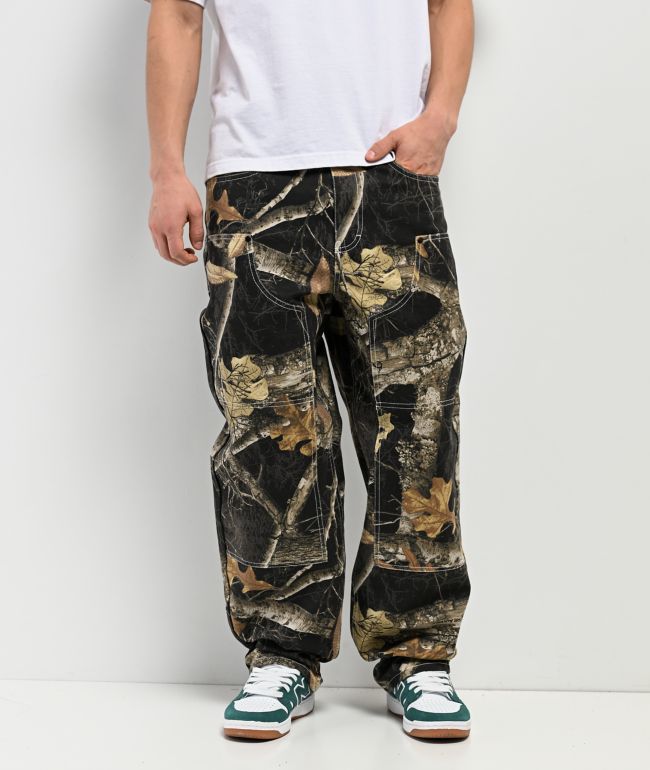 Empyre x Realtree EDGE Colors Double Knee Black Camo Canvas Loose Fit Skate Pants - Empyre