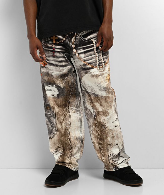Ninth Hall Ambush Pearls & Crosses Loose Fit Jeans - Ninth Hall