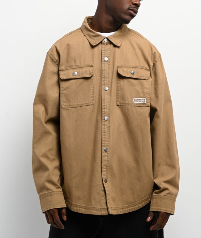 Empyre Overshirt Khaki Long Sleeve Work Shirt - Empyre