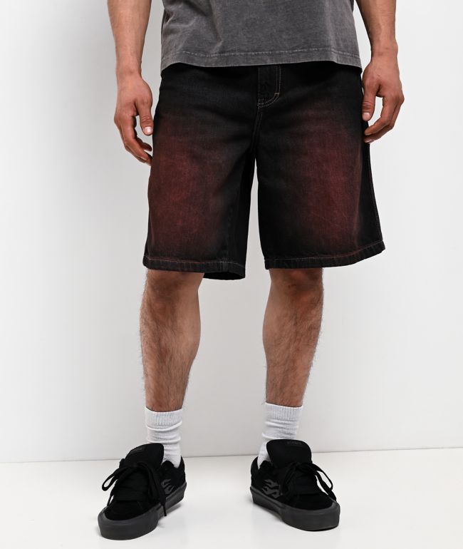 Vitriol Riddle Black Wash Loose Fit Skate Shorts - Vitriol