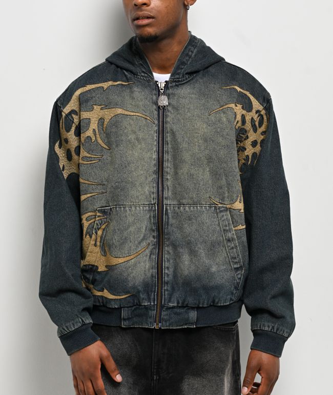 Vitriol Oblivion Blue Wash Hooded Denim Boxy Jacket - Vitriol