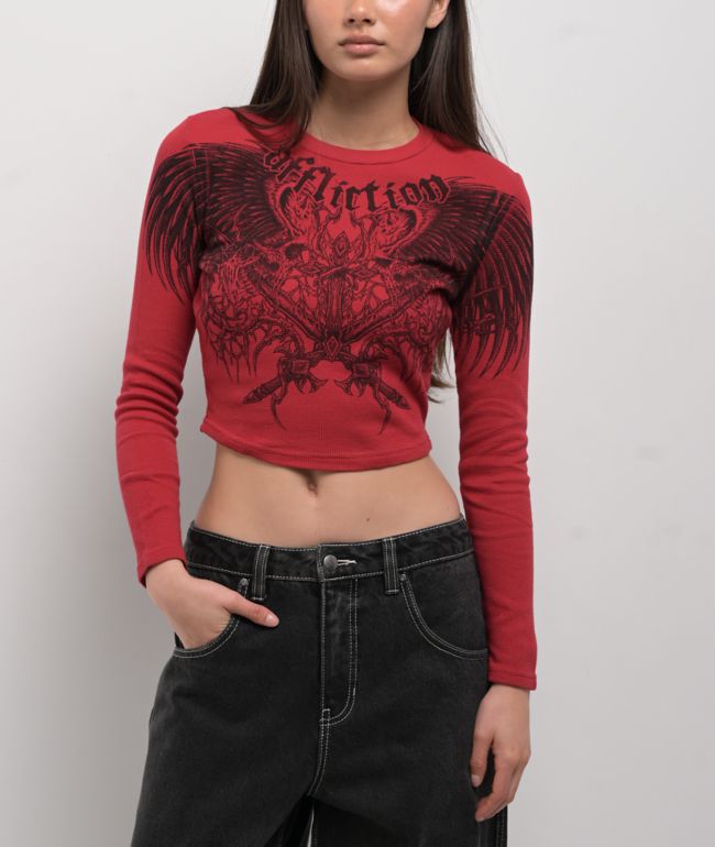 Affliction Ayala Camo Crop T-Shirt
