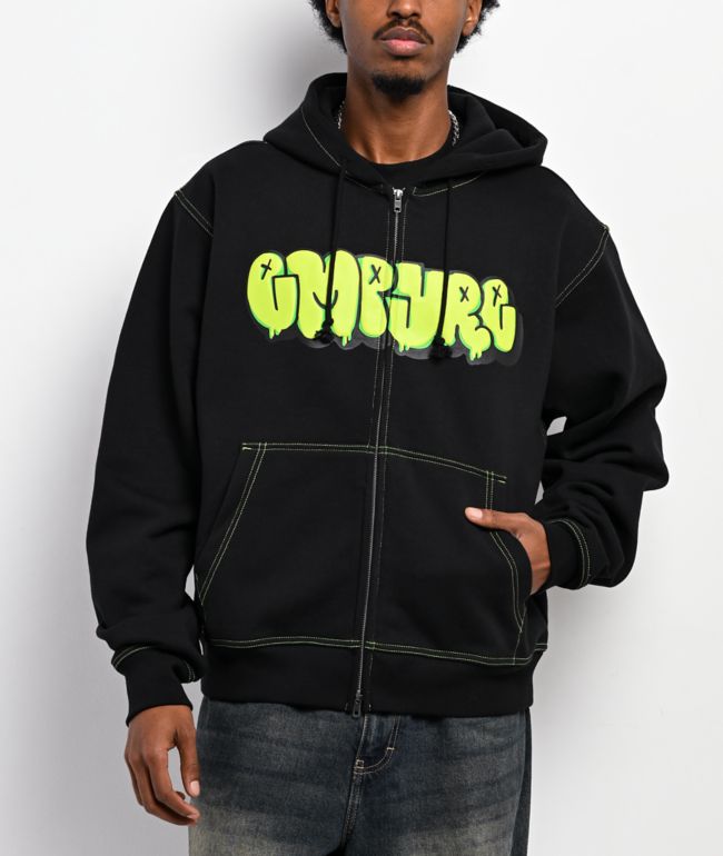 Empyre Slime Black Crop Zip Hoodie - Empyre