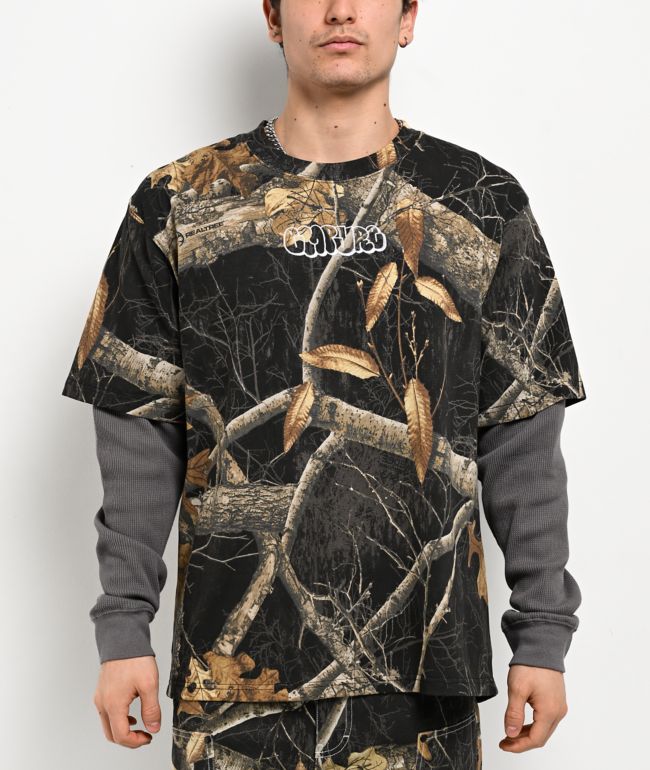 Empyre x Realtree EDGE Colors Black Camo & Grey 2Fer Long Sleeve T-Shirt - Empyre