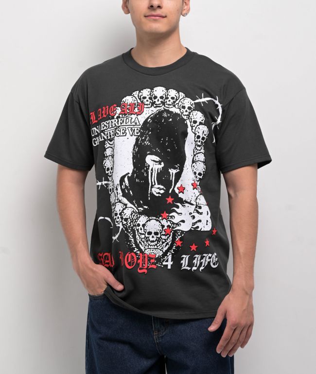 SAD BOYZ by Junior H Primero Black Wash T-Shirt