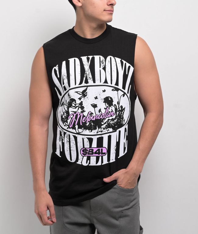SAD BOYZ by Junior H Face Black Tank Top | Zumiez