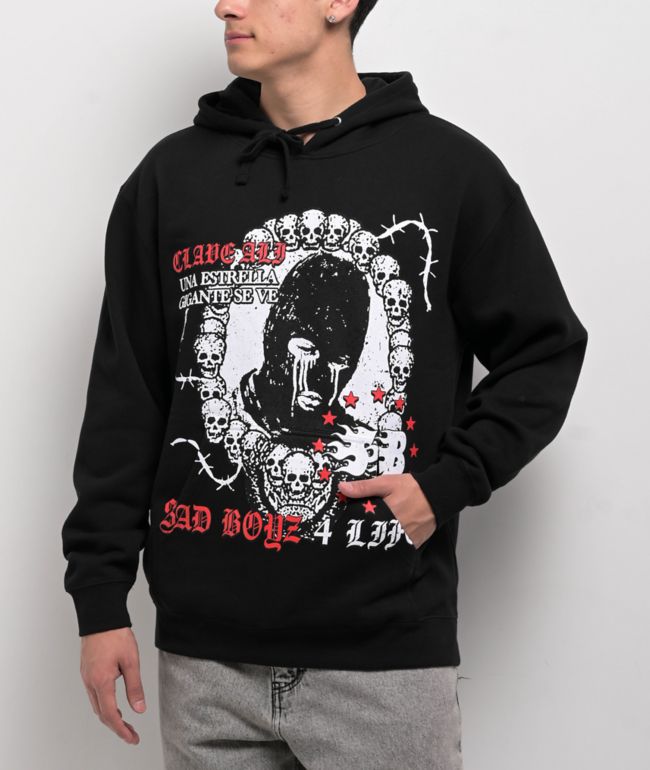 SAD BOYZ by Junior H Heart Black Zip Hoodie | Zumiez