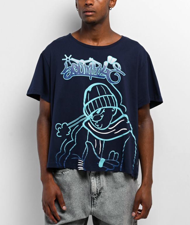 Southpole 125 Navy Boxy Crop T-Shirt - Southpole