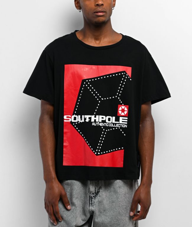 Southpole Authentic Black Boxy Crop T-Shirt - Southpole
