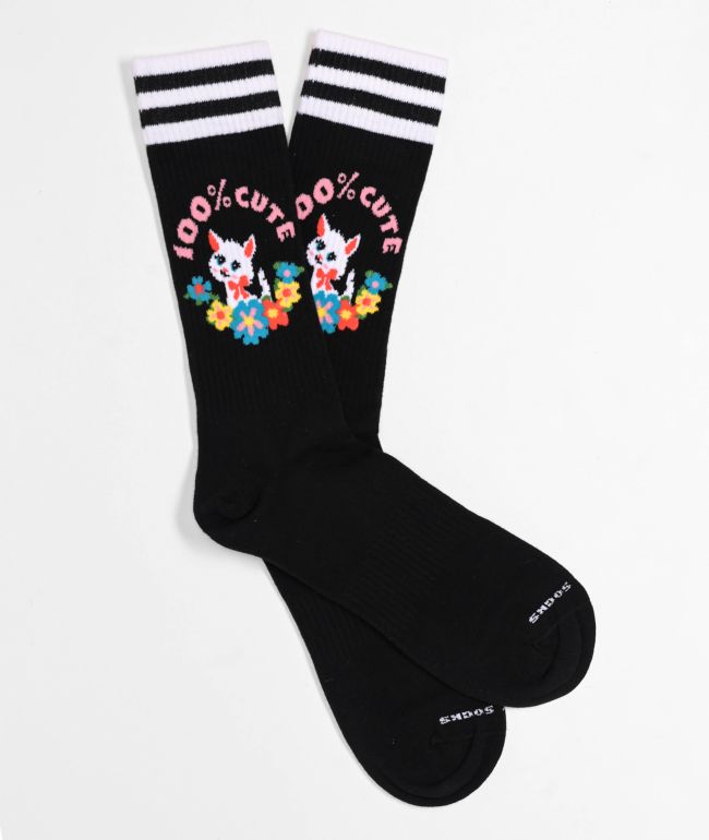 Happy Socks 100% Cute Black Crew Socks - Happy Socks