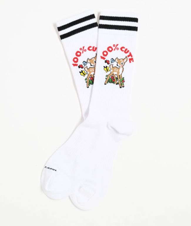Happy Socks 100% Cute White Crew Socks - Happy Socks