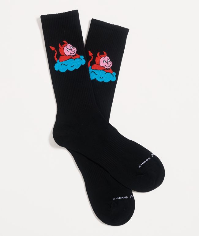 Happy Socks Good Pig Black 2-Pack Crew Socks - Happy Socks