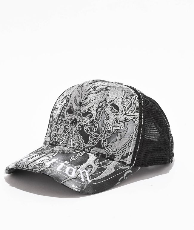 キャップ [Ed Hardy]* Dragon Trucker * Light Denim Ed Hardy Dragon Trucker Snapback Light Denim | Culture Kings US