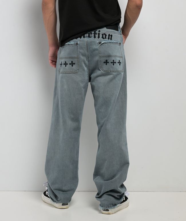 【NONCODE】Hall-in-the-Washing Pants Ninth Hall Idle Rinse Blue Denim Jeans at Mall of America