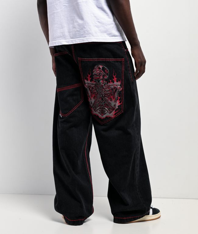 Affliction Flameful Faith Black Wide Leg Jeans - Affliction