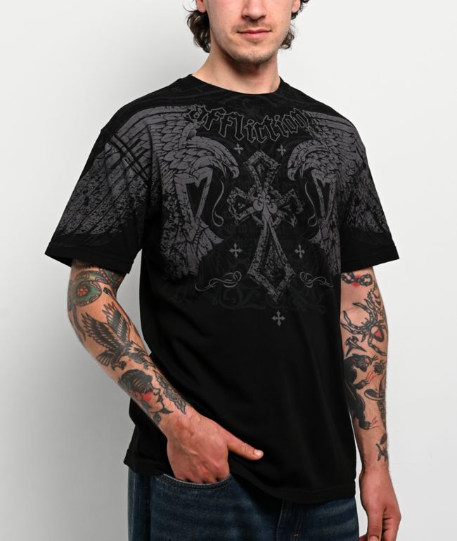 Affliction Dark Attack Black T-Shirt 