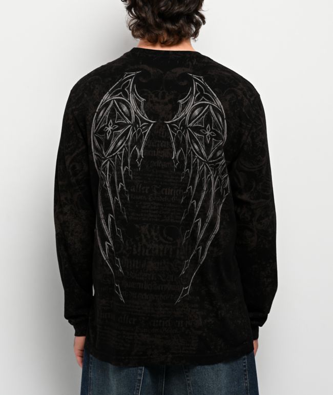 Affliction Spike Black Long Sleeve T-Shirt