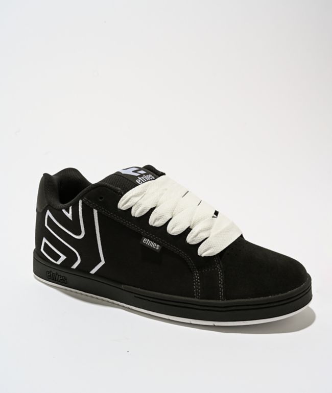 Etnies Fader Black & White Skate Shoes - etnies