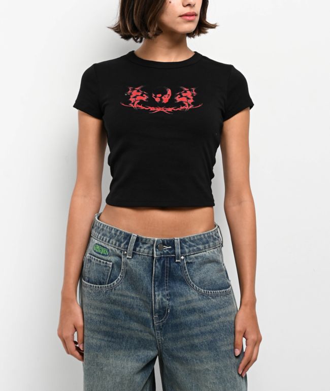 Vitriol Ethereal Sigilism Black Crop T-Shirt - Vitriol