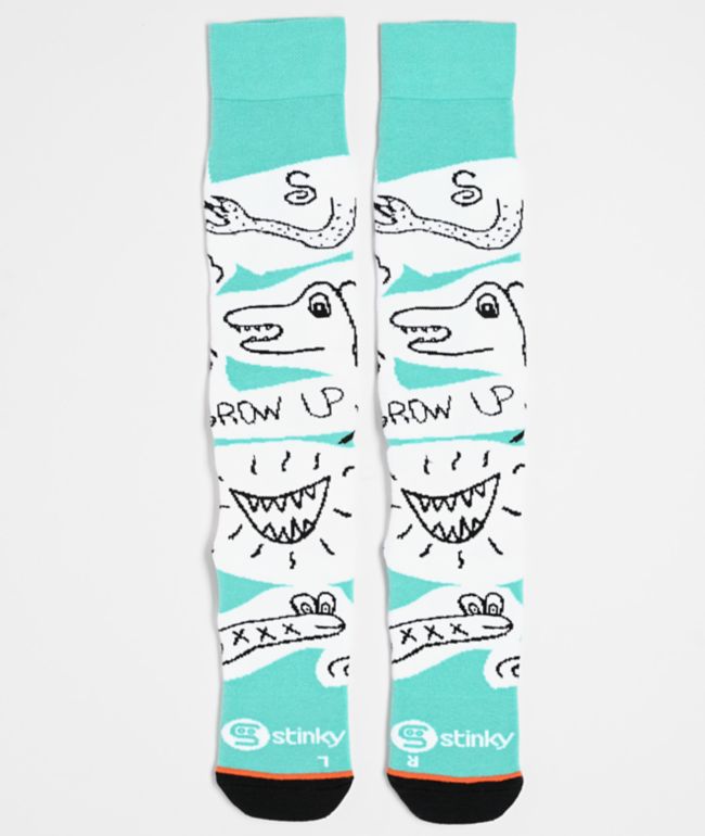 Stinky Socks Adulthood Aqua Snowboard Socks - Stinky Socks