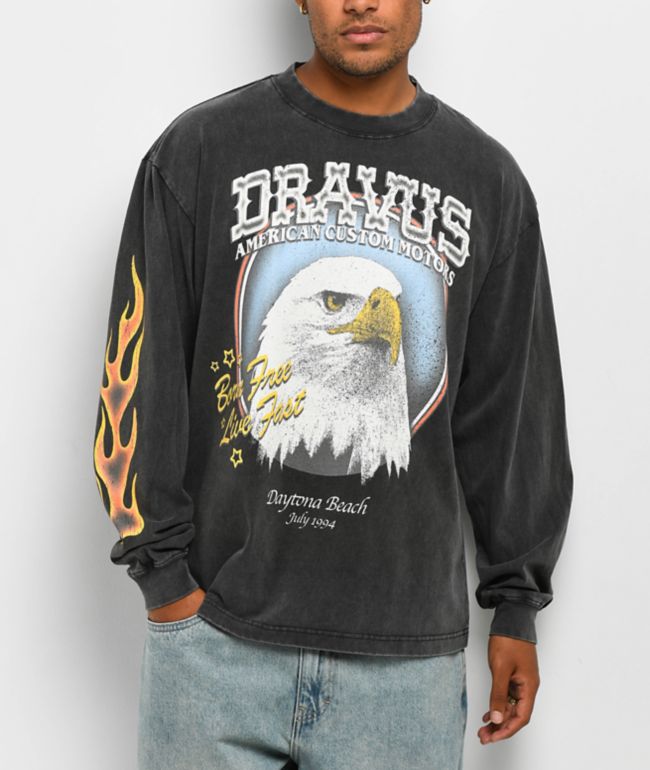 Dravus Americana Vintage Black Long Sleeve T-Shirt