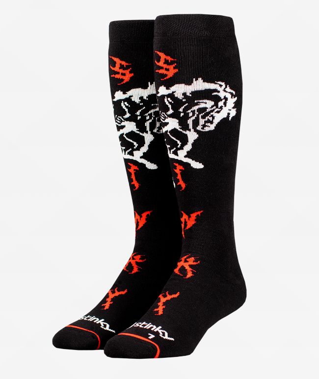 Stinky Socks Mustang Black Snowboard Socks - Stinky Socks