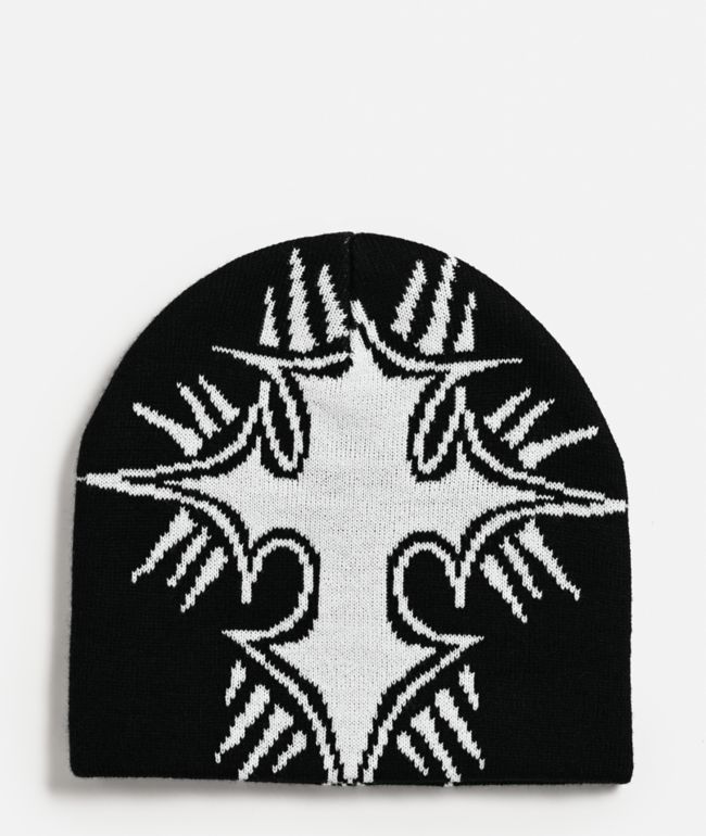 WHADAFUNK Cross Black Skully Beanie - Whadafunk