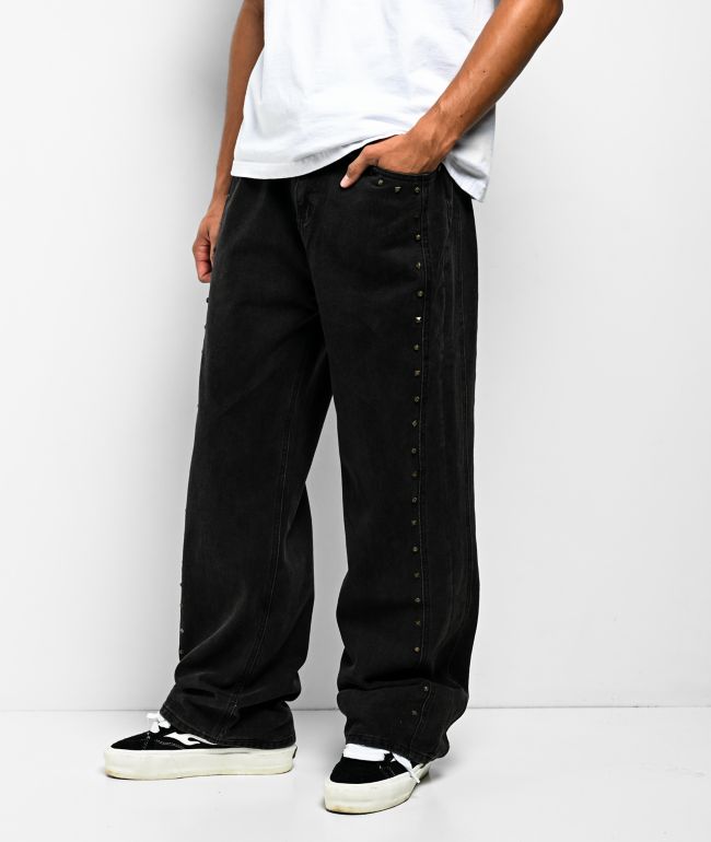 American Stitch Studded Black Wide Leg Jeans - American Stitch