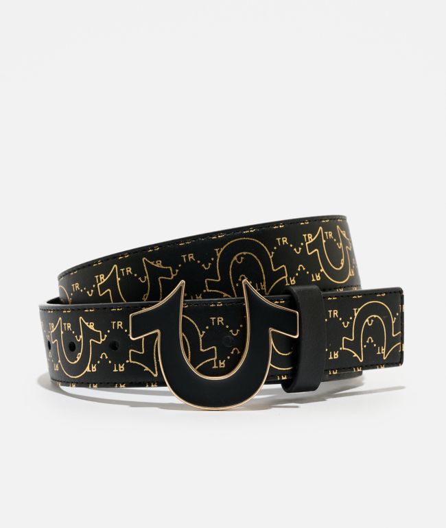 True Religion Saffron Black & Silver Belt | Zumiez