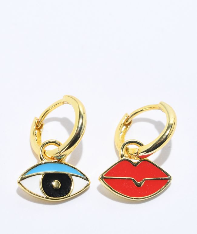 Yellow Owl Workshop Eyes & Lips Hoop Earrings - Yellow Owl Workshop