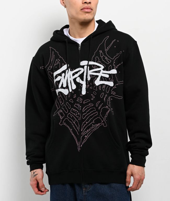 トップス SLY THROW THE SUCCULENTIST SW HOODIE Insomnia Visuals Double Cross Rhinestone Grey Crop Zip