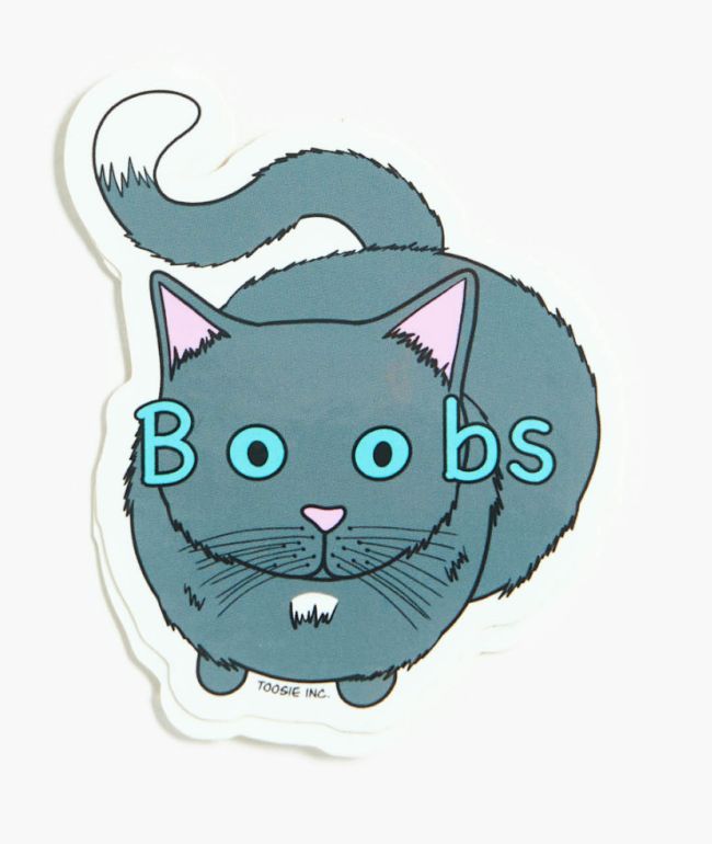 Toosie Boobs Cat Sticker - Toosie