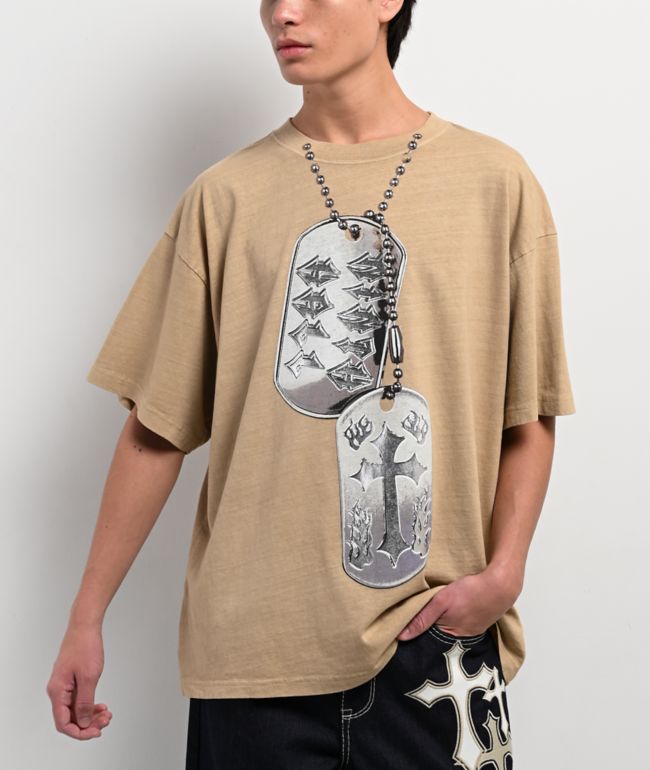 Ninth Hall Dog Tags Vintage Sand T-Shirt - Ninth Hall